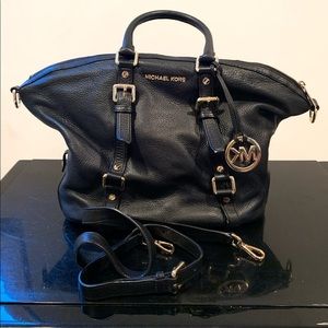 Black Leather Michael KORS Satchel Handbag